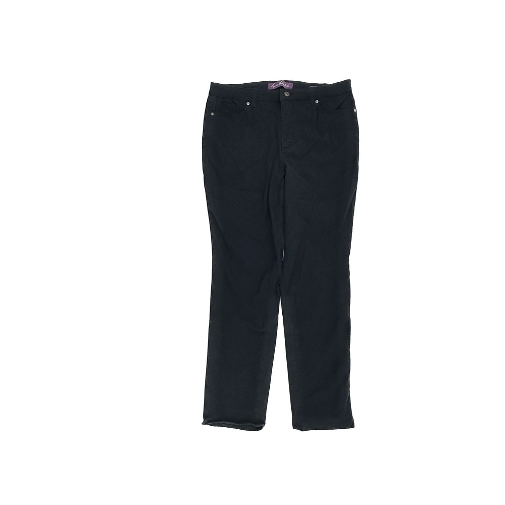 Gloria Vanderbilt Amanda 2.0 Slim Leg Pants Womens 14 Black Stretch Trousers